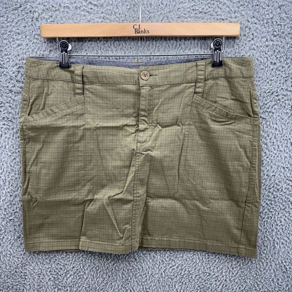 Horny Toad Organic Cotton Skirt Mini Women's Size 14 Green Plaid Athletic Hiking